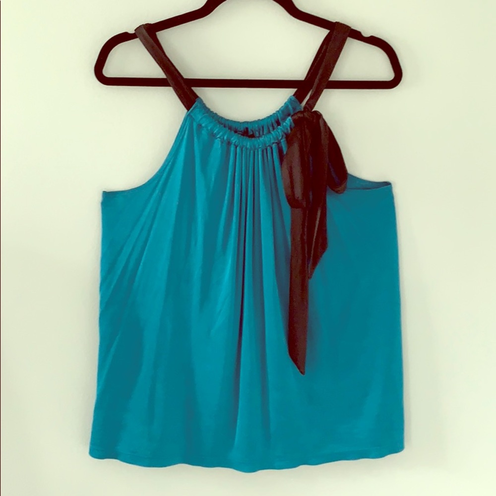 Express tank teal with black bow